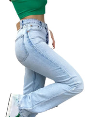 High Waisted Slim Fit Denim Jeans