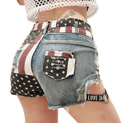 Super Short U.S. Flag Denim Shorts