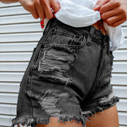 Printed Sun Flower Pocket Denim Shorts