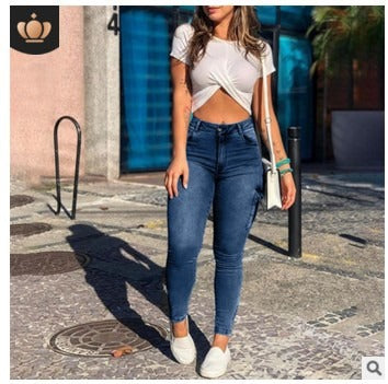 Patchwork Wide Leg Mom Jeans